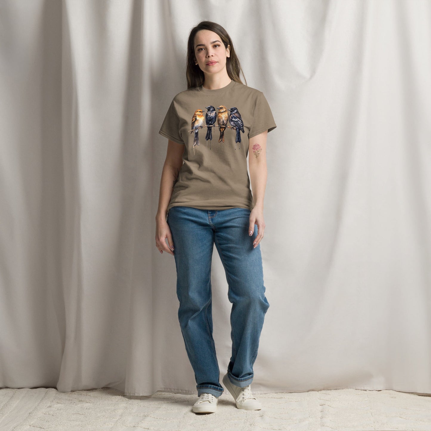 Birds Watercolor Art Women's (Unisex) Classic Tee - Women's Shirts - Discovery Co.