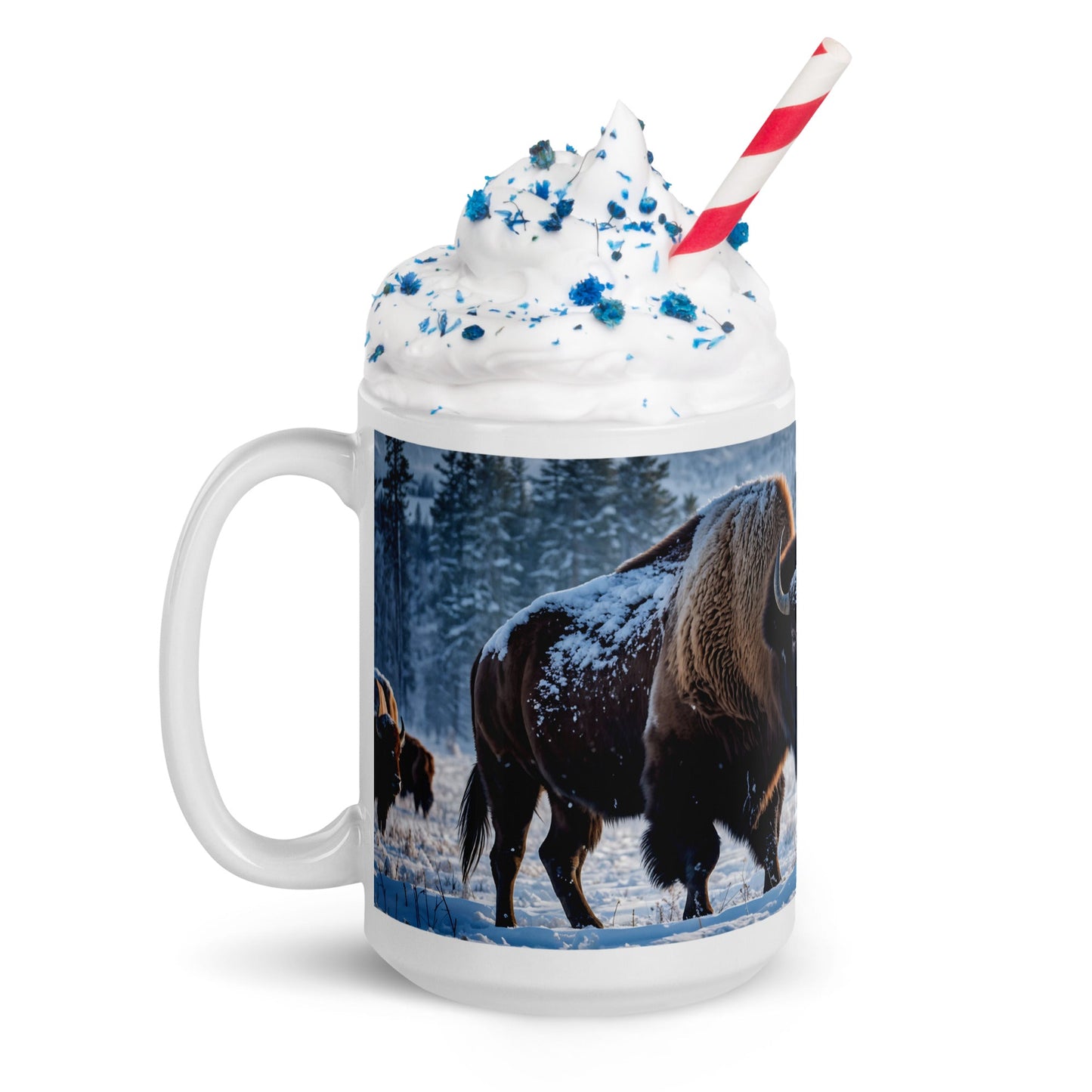 Bison White Glossy Mug (11 oz, 15 oz, 20 oz) - Mugs - Discovery Co.