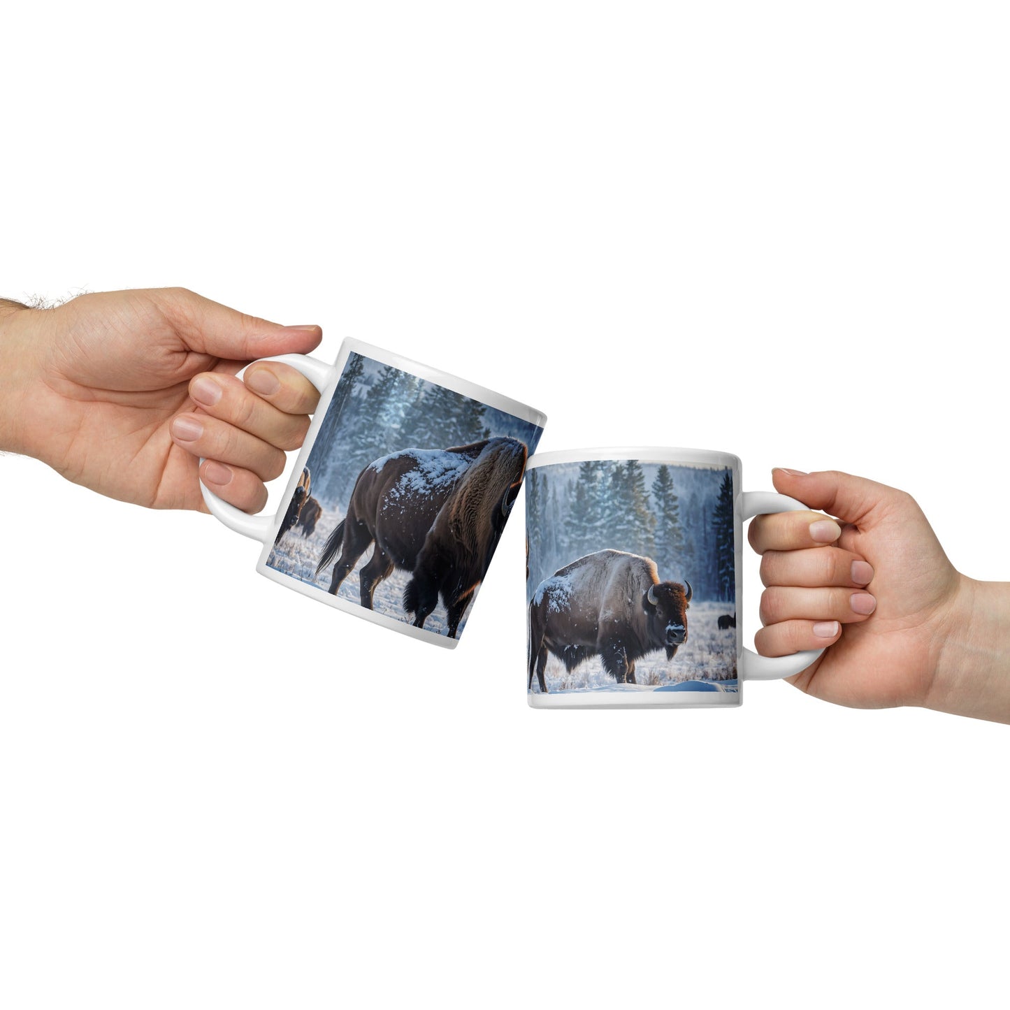 Bison White Glossy Mug (11 oz, 15 oz, 20 oz) - Mugs - Discovery Co.