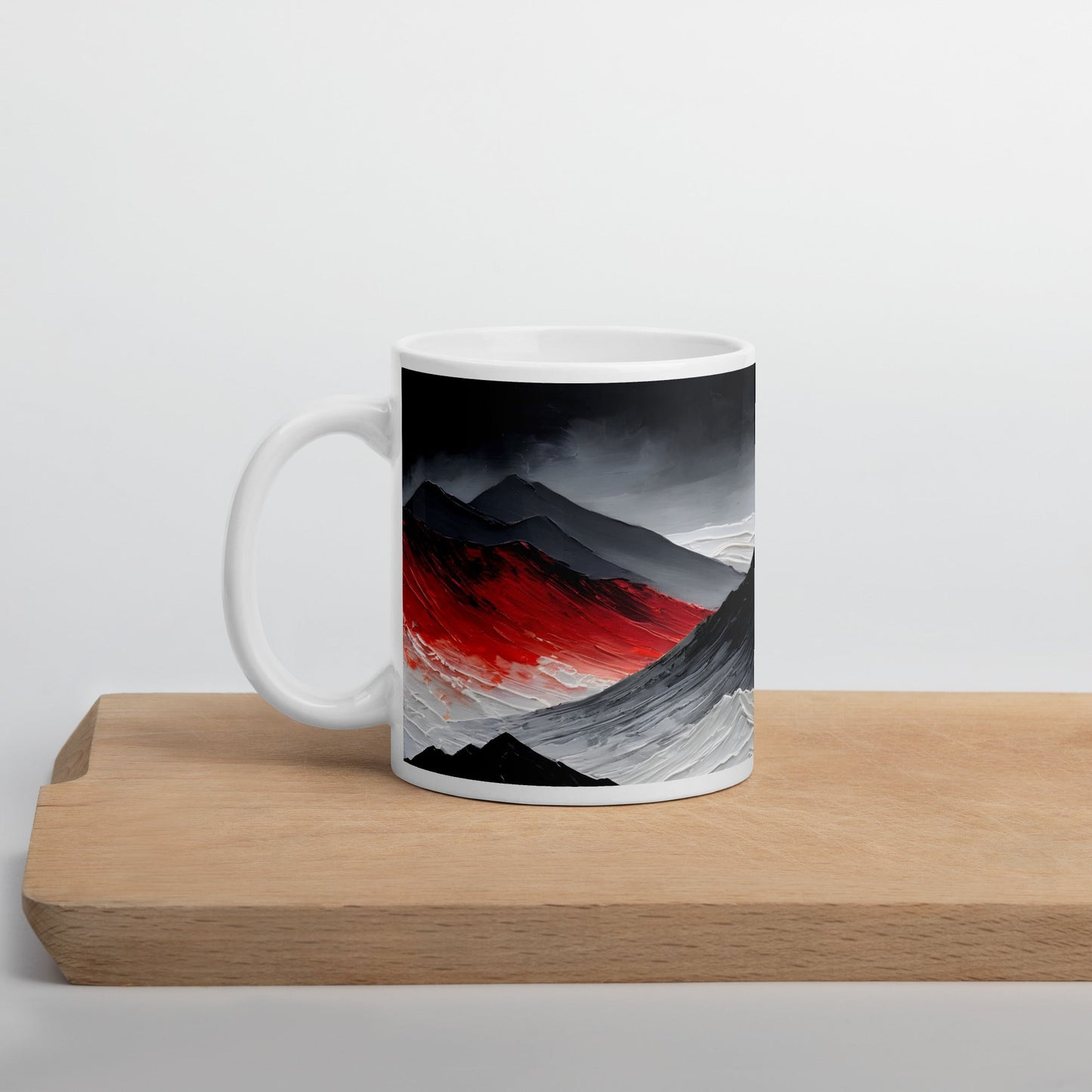 Black and Red Mountains White Glossy Mug - Mugs - Discovery Co.