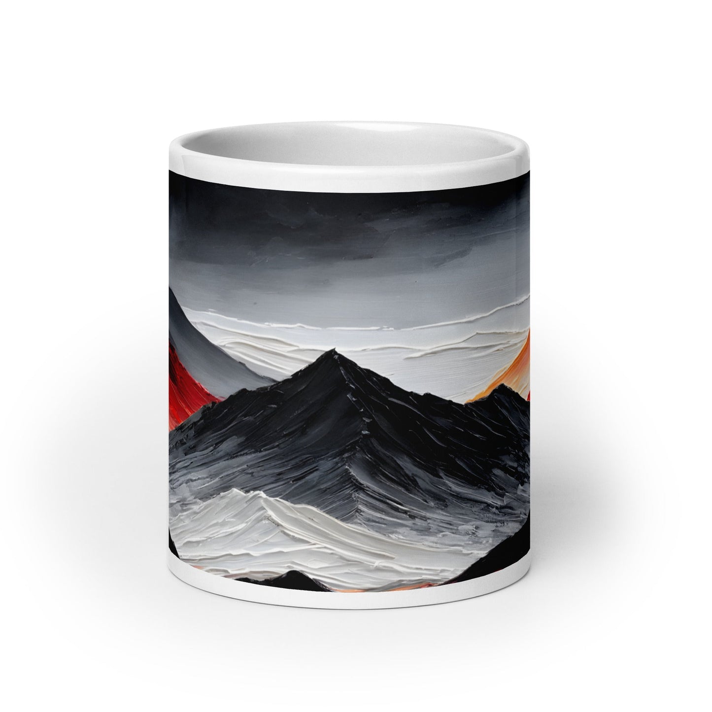 Black and Red Mountains White Glossy Mug - Mugs - Discovery Co.