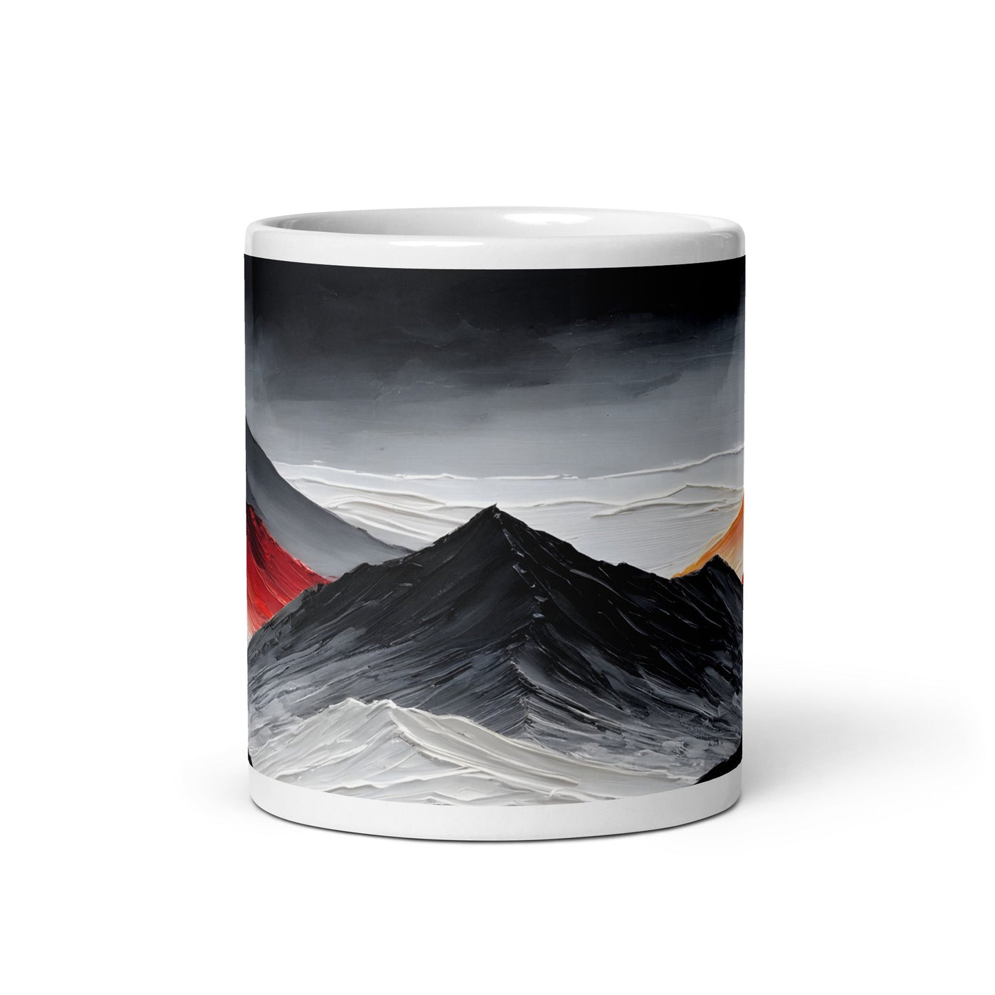 Black and Red Mountains White Glossy Mug - Mugs - Discovery Co.