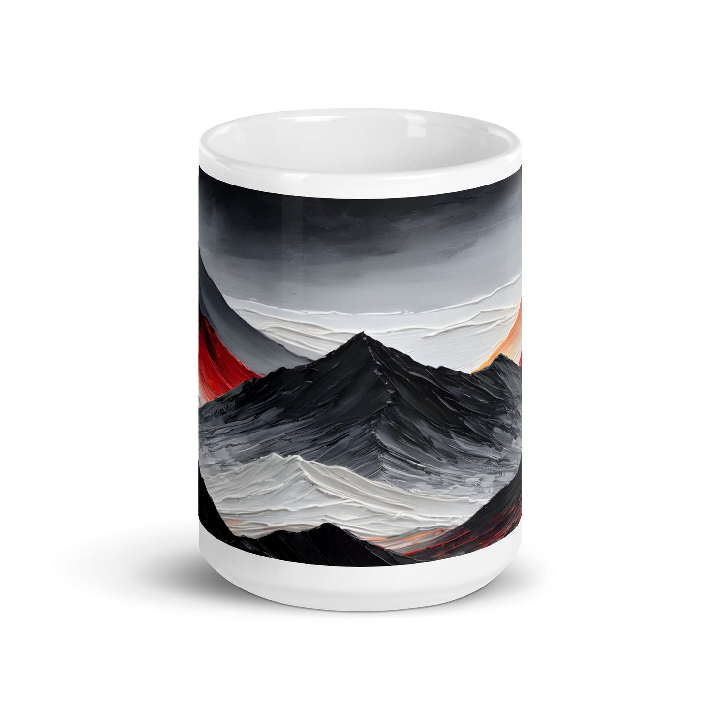 Black and Red Mountains White Glossy Mug - Mugs - Discovery Co.