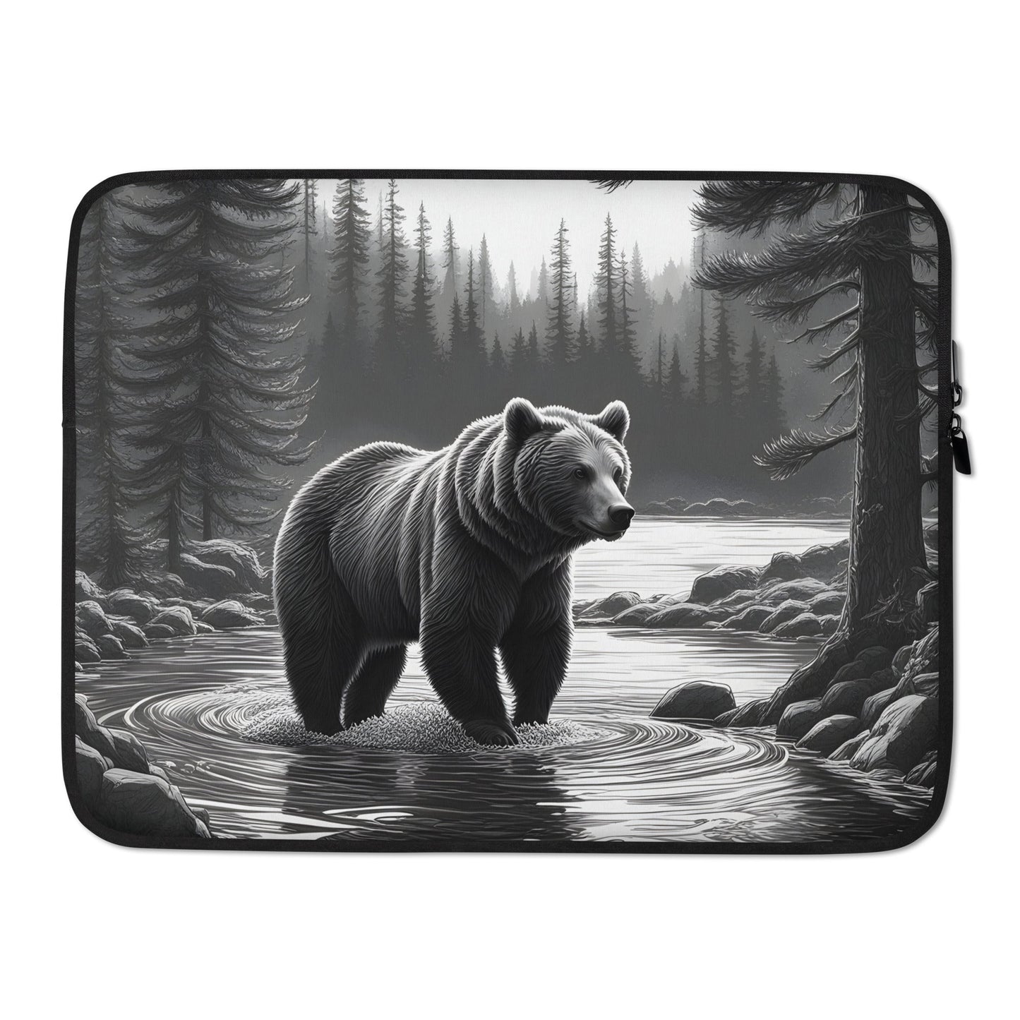Black And White Bear II Laptop Sleeve - Laptop Cases - Discovery Co.