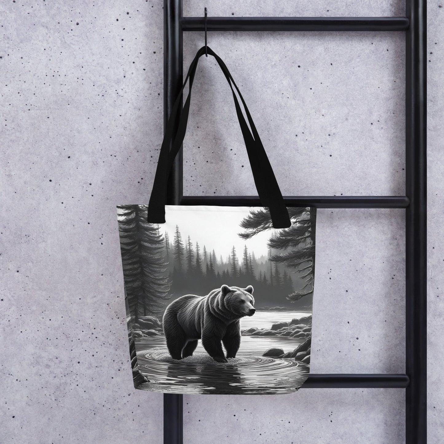 Black And White Bear II Tote Bag - Tote Bags - Discovery Co.