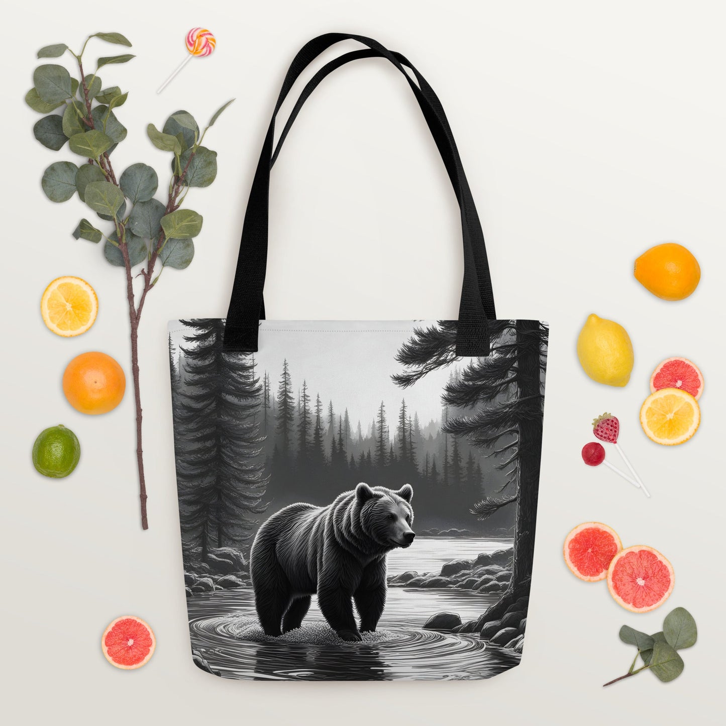 Black And White Bear II Tote Bag - Tote Bags - Discovery Co.