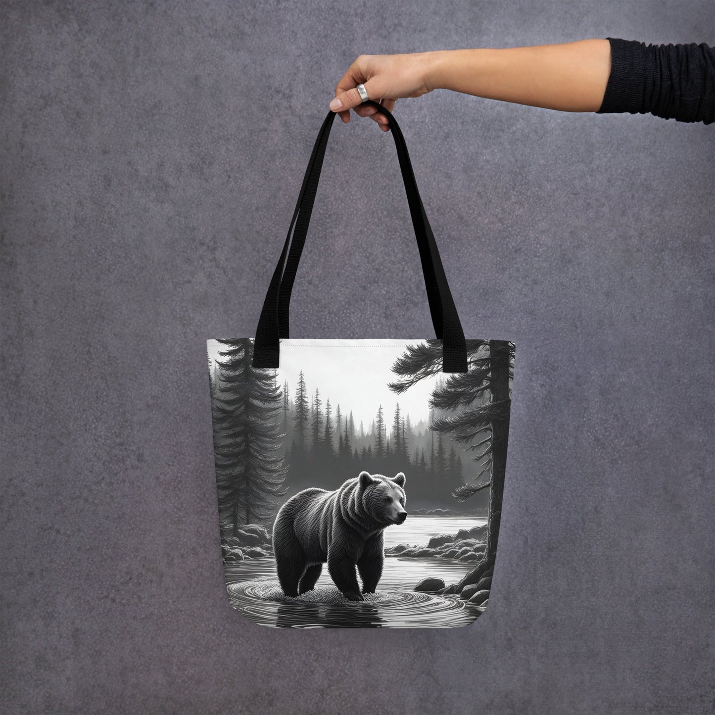 Black And White Bear II Tote Bag - Tote Bags - Discovery Co.