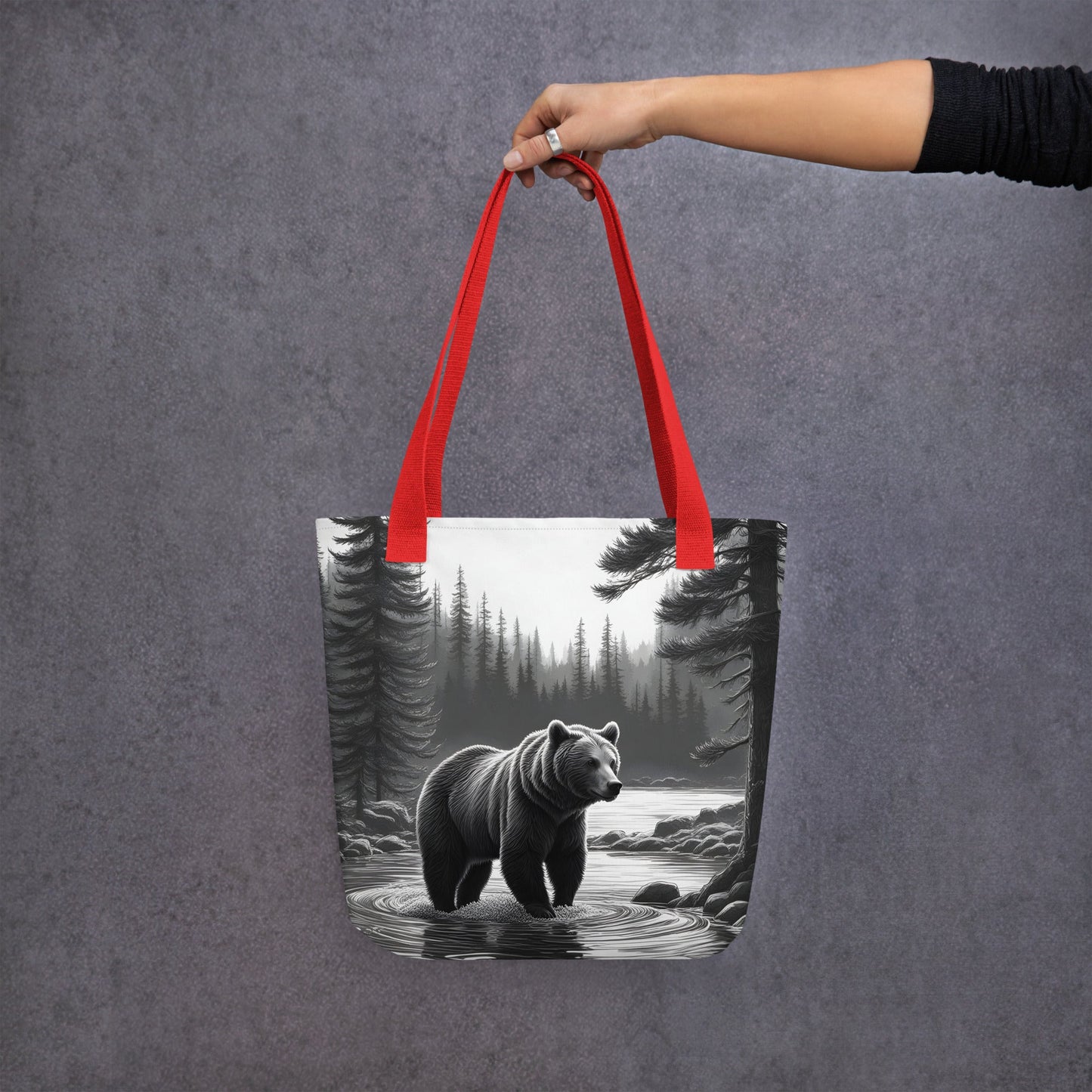 Black And White Bear II Tote Bag - Tote Bags - Discovery Co.