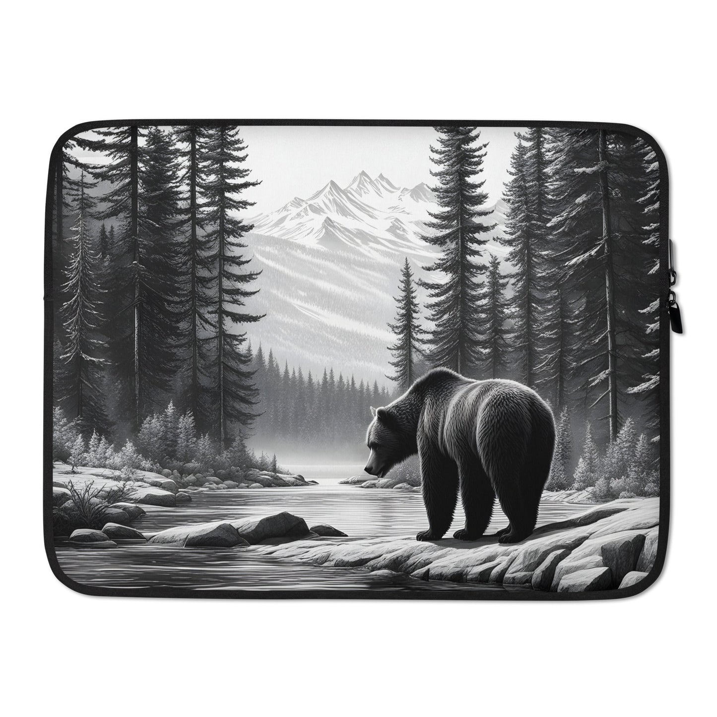 Black And White Bear Laptop Sleeve - Laptop Cases - Discovery Co.