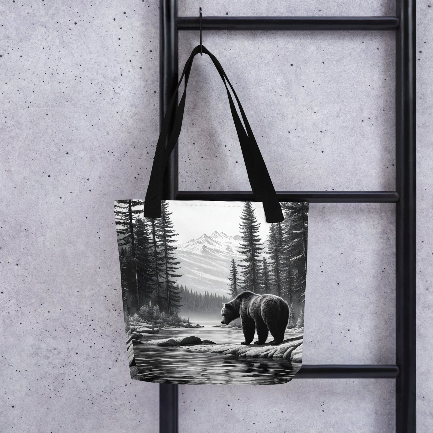 Black And White Bear Tote Bag - Tote Bags - Discovery Co.