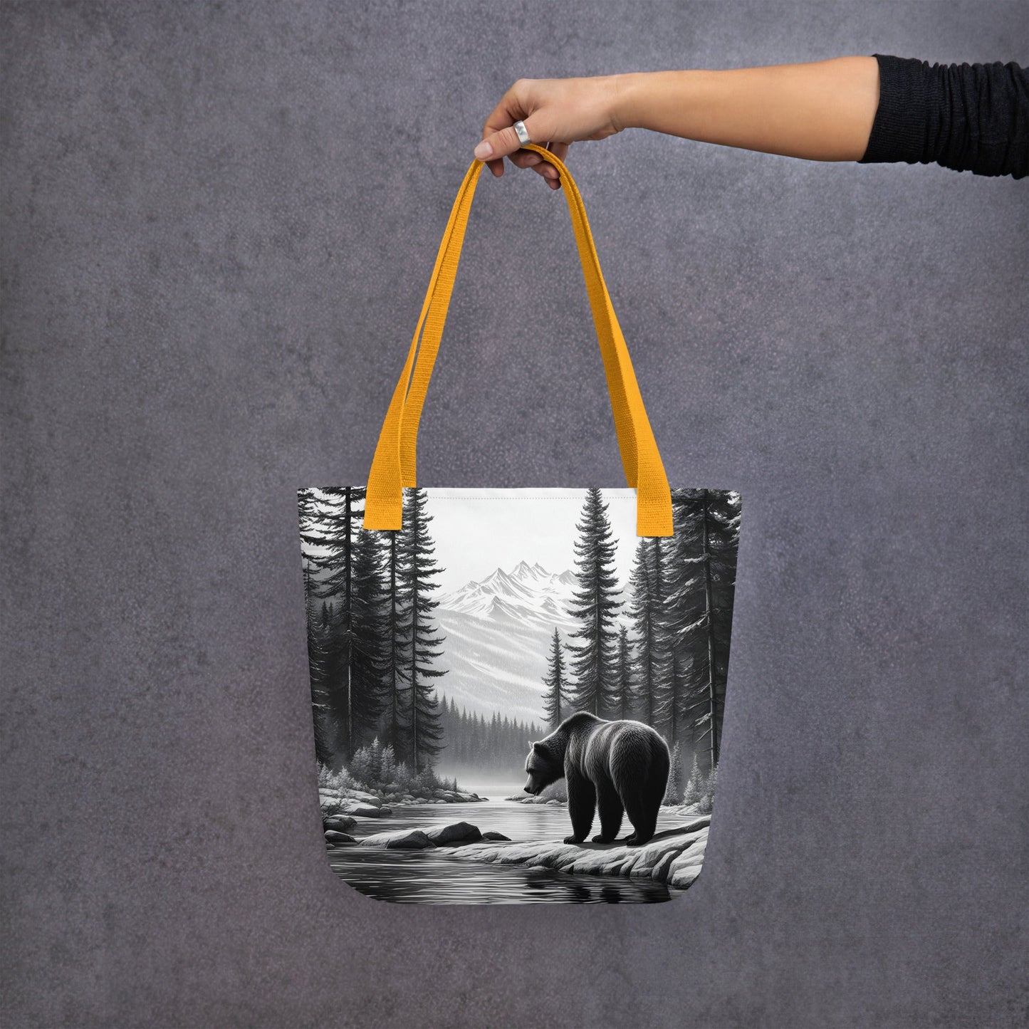 Black And White Bear Tote Bag - Tote Bags - Discovery Co.