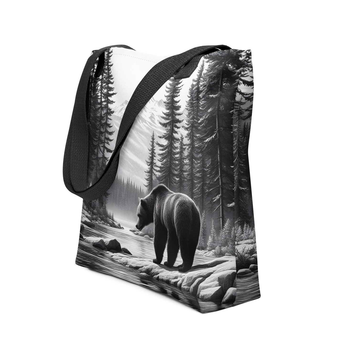 Black And White Bear Tote Bag - Tote Bags - Discovery Co.