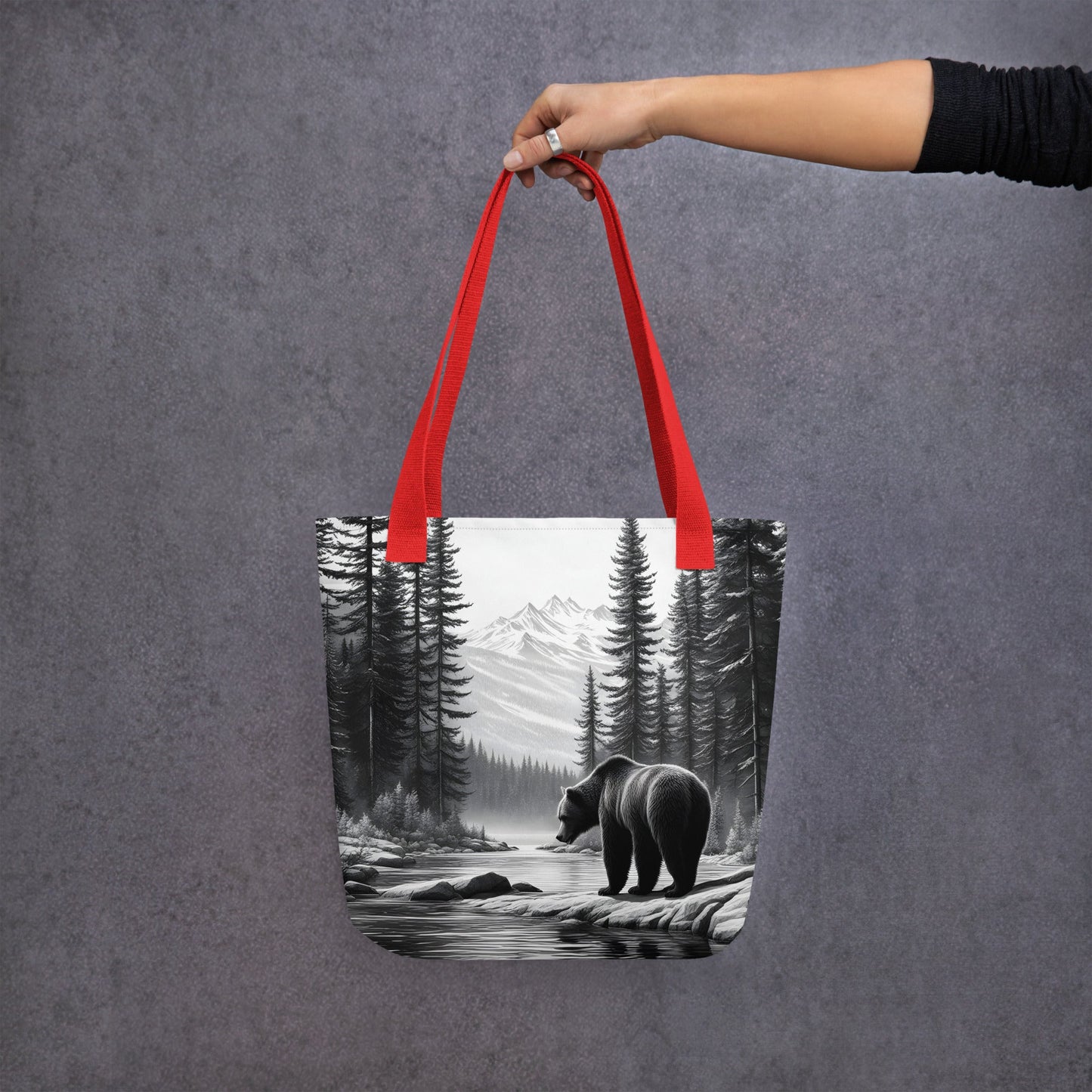 Black And White Bear Tote Bag - Tote Bags - Discovery Co.