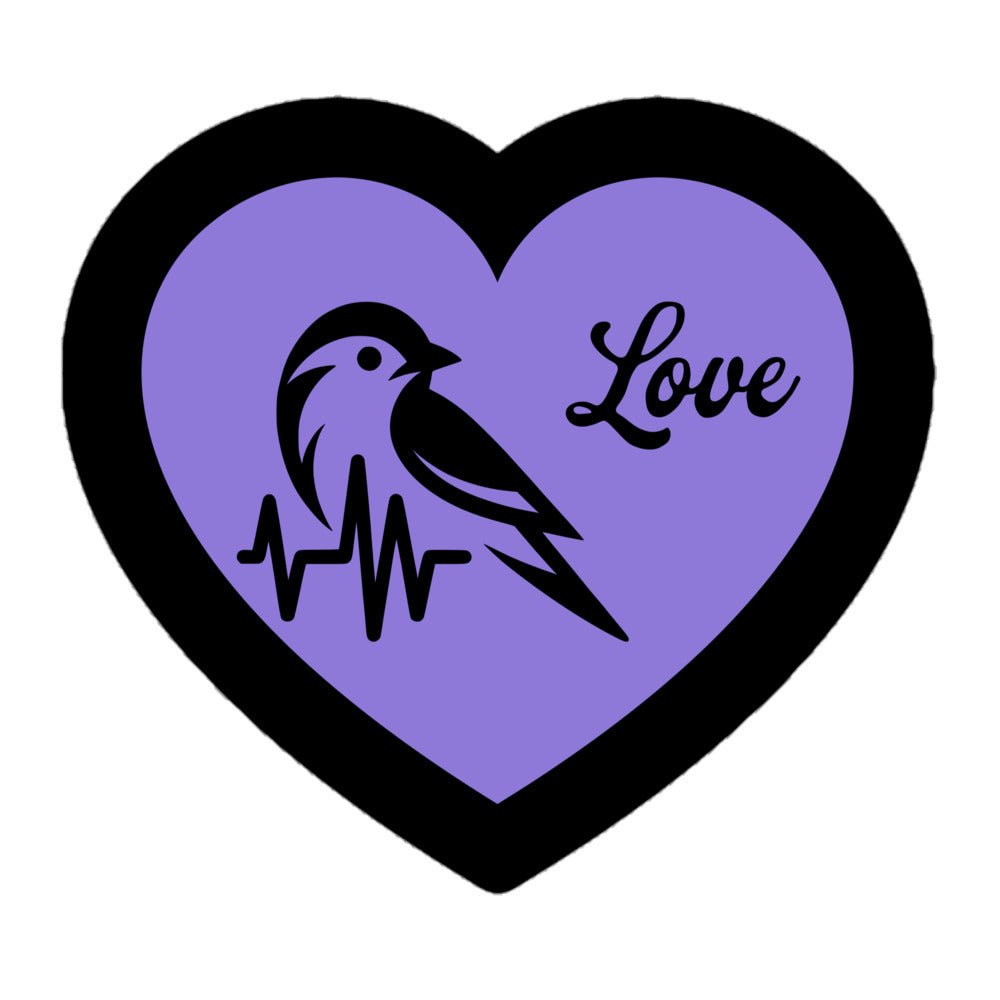 Black Bird Heartbeat Bubble - Free Stickers - Stickers - Discovery Co.