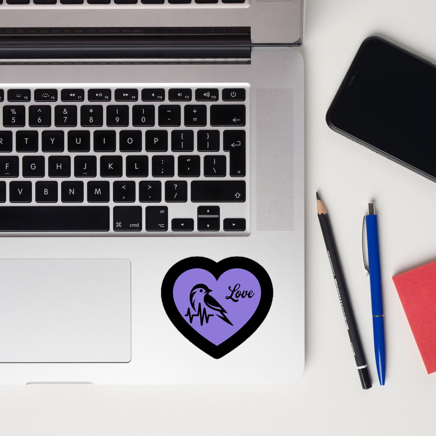 Black Bird Heartbeat Bubble - Free Stickers - Stickers - Discovery Co.