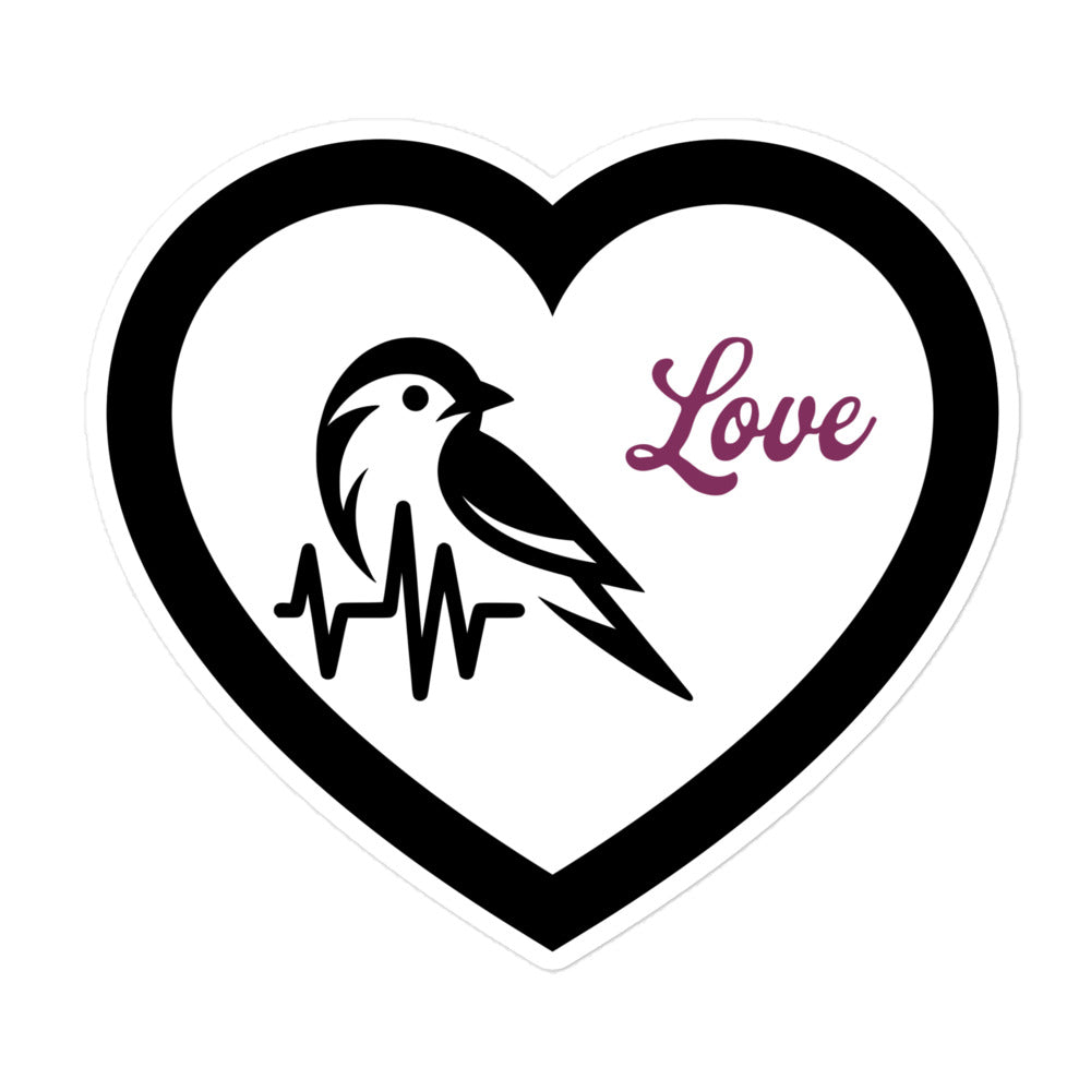 Black Bird Heartbeat II Bubble - Free Stickers - Stickers - Discovery Co.