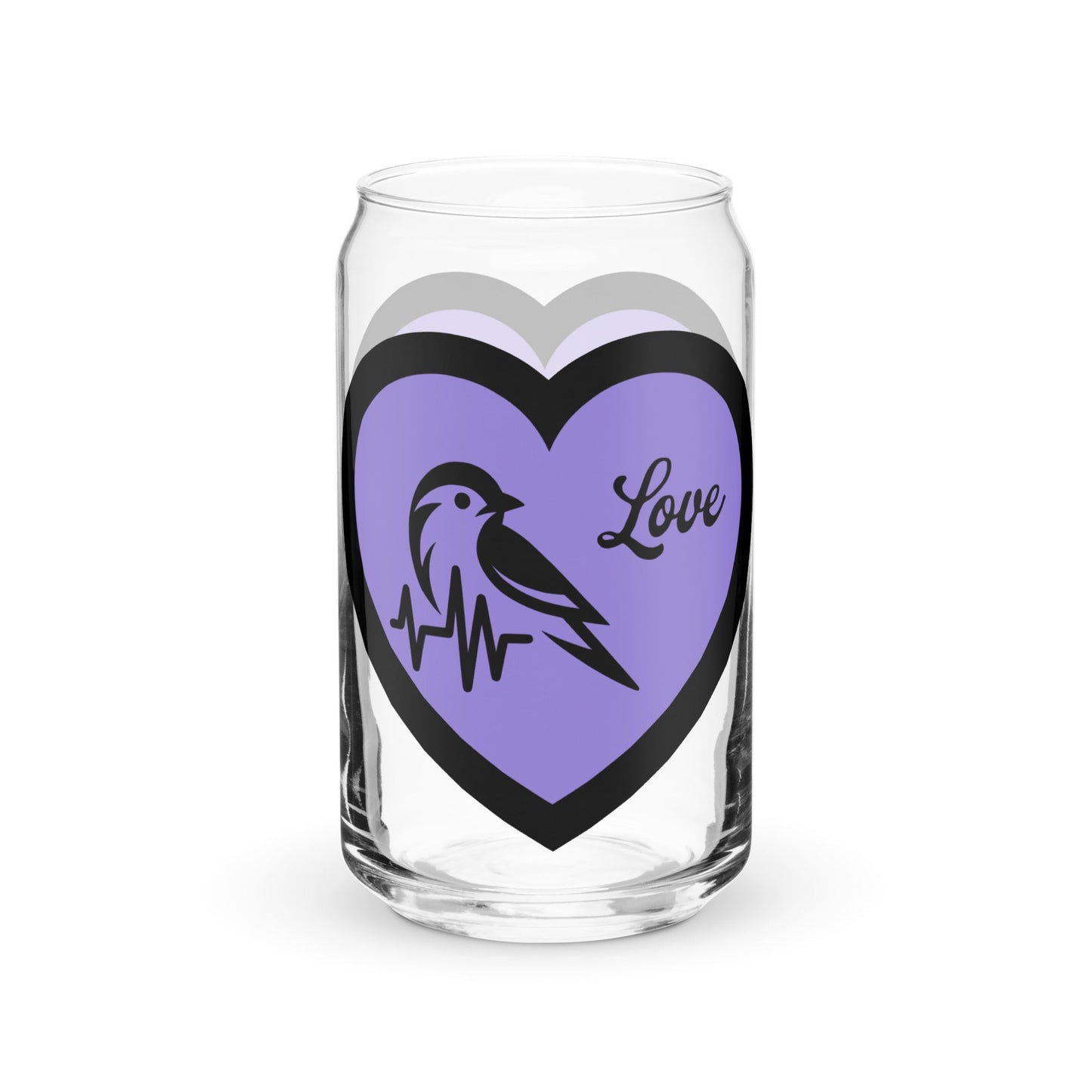 Black Bird Heartbeat II Can - Shaped Glass - Can - Shaped Glass - Discovery Co.