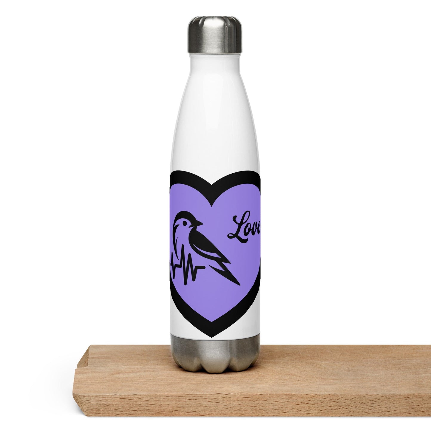 Black Bird Heartbeat II Stainless Steel Water Bottle - Stainless Steel Water Bottle - Discovery Co.