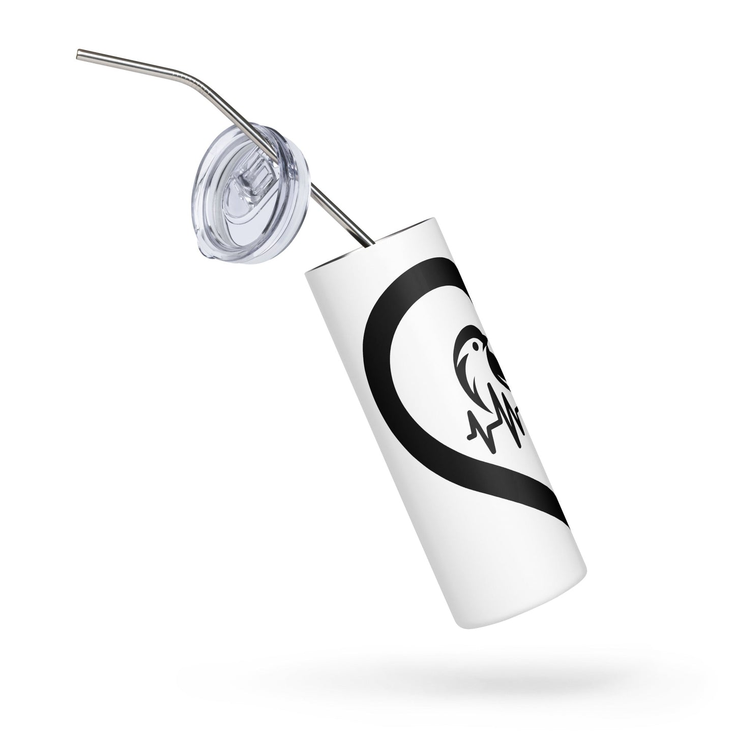 Black Bird Heartbeat Stainless Steel Tumbler - Steel Tumbler - Discovery Co.
