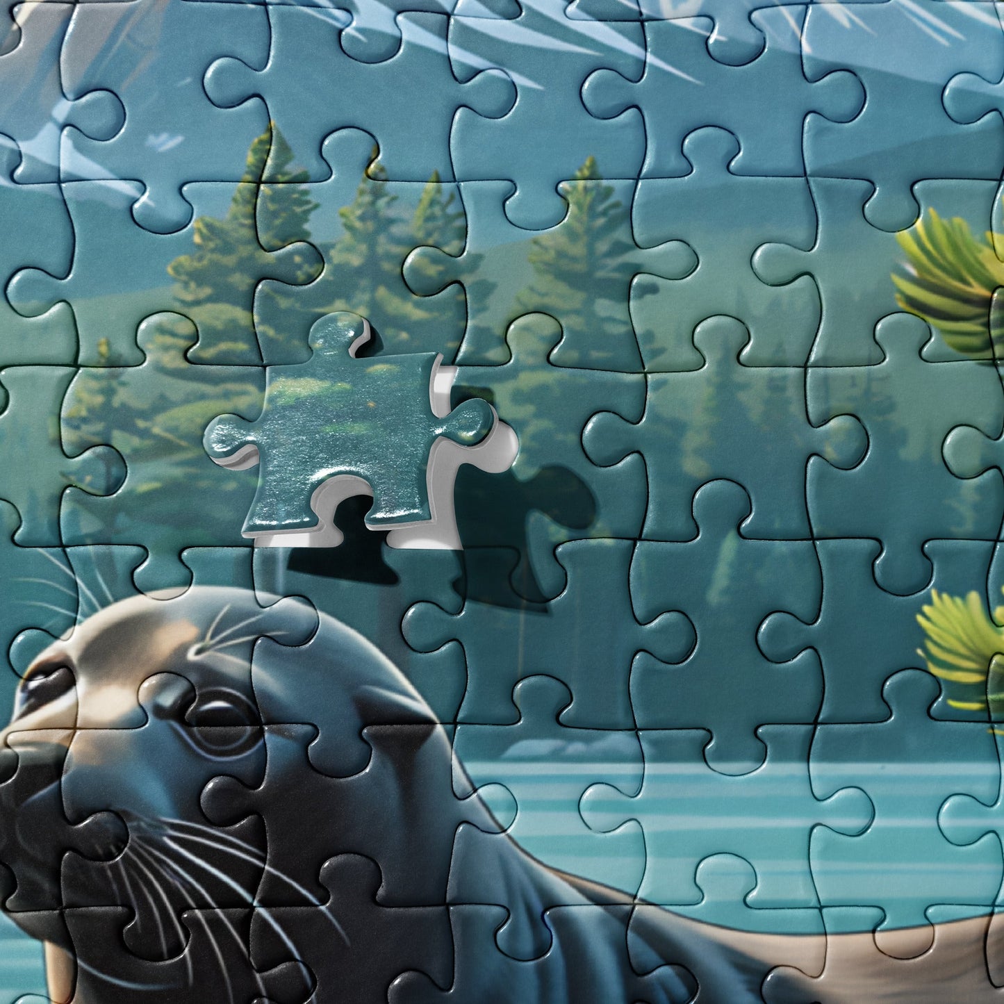 Black Seal On Rock Jigsaw Puzzle - Puzzle - Discovery Co.