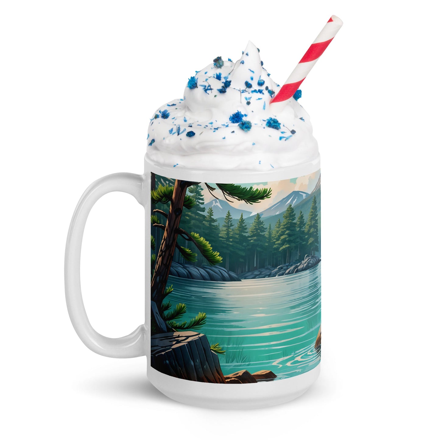Black Seal On Rock White Glossy Mug - Mugs - Discovery Co.