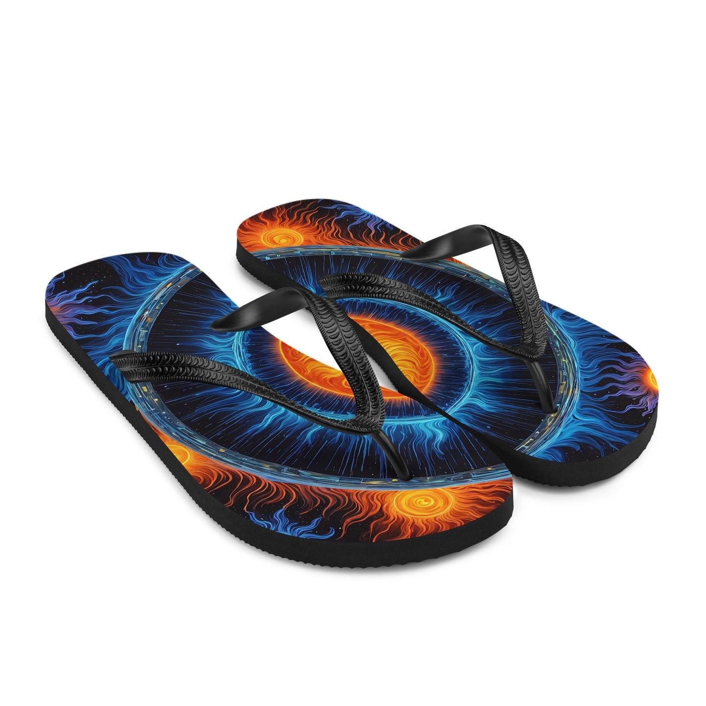 Blue and Orange Sun Flip - Flops - Footwear - Discovery Co.
