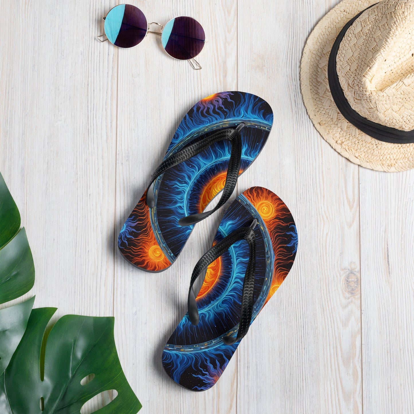 Blue and Orange Sun Flip - Flops - Footwear - Discovery Co.