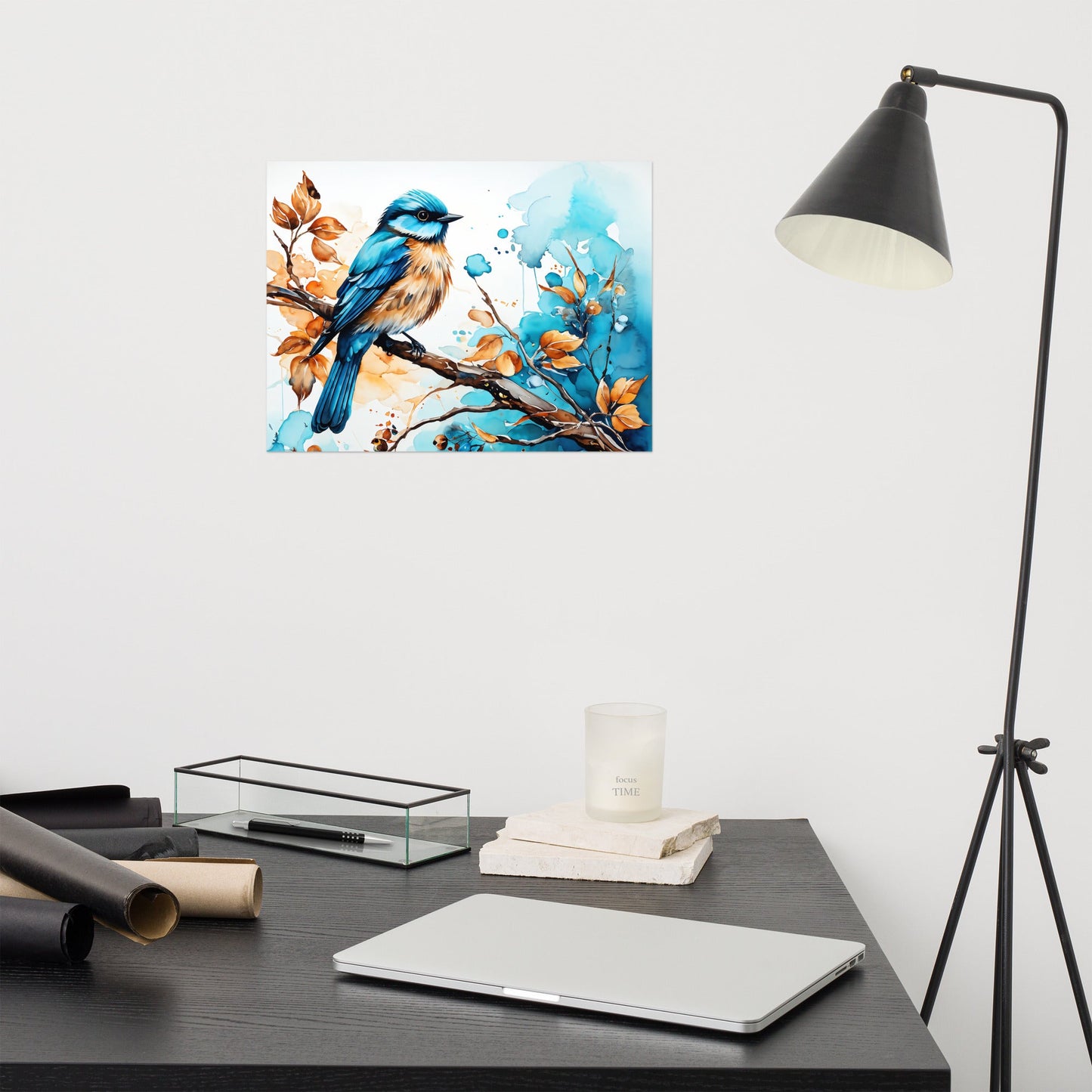 Blue and Tan Bird 2 Poster - Posters - Discovery Co.