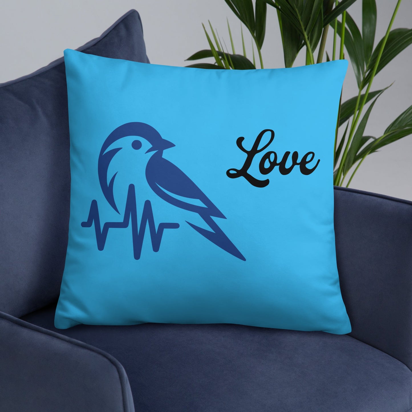 Blue Bird Heartbeat Basic Pillow - Pillows - Discovery Co.
