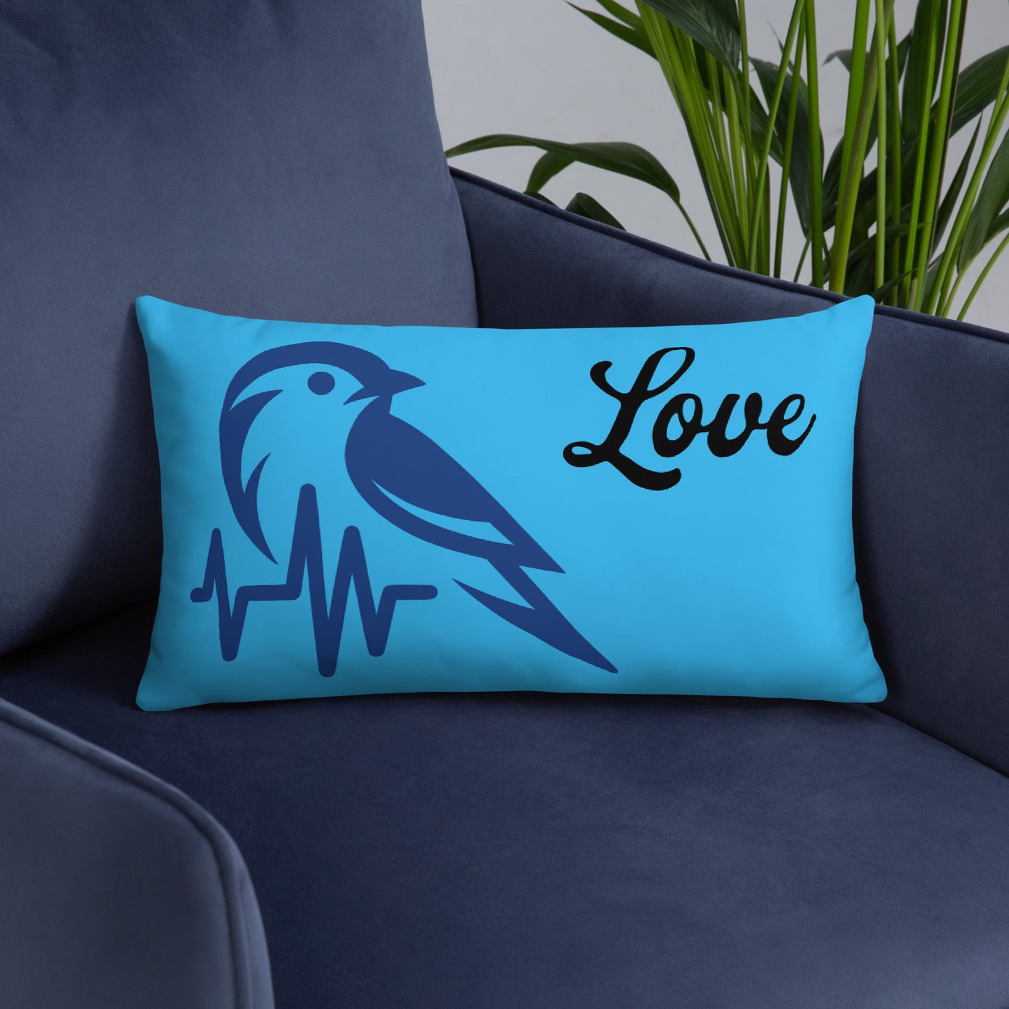 Blue Bird Heartbeat Basic Pillow - Pillows - Discovery Co.