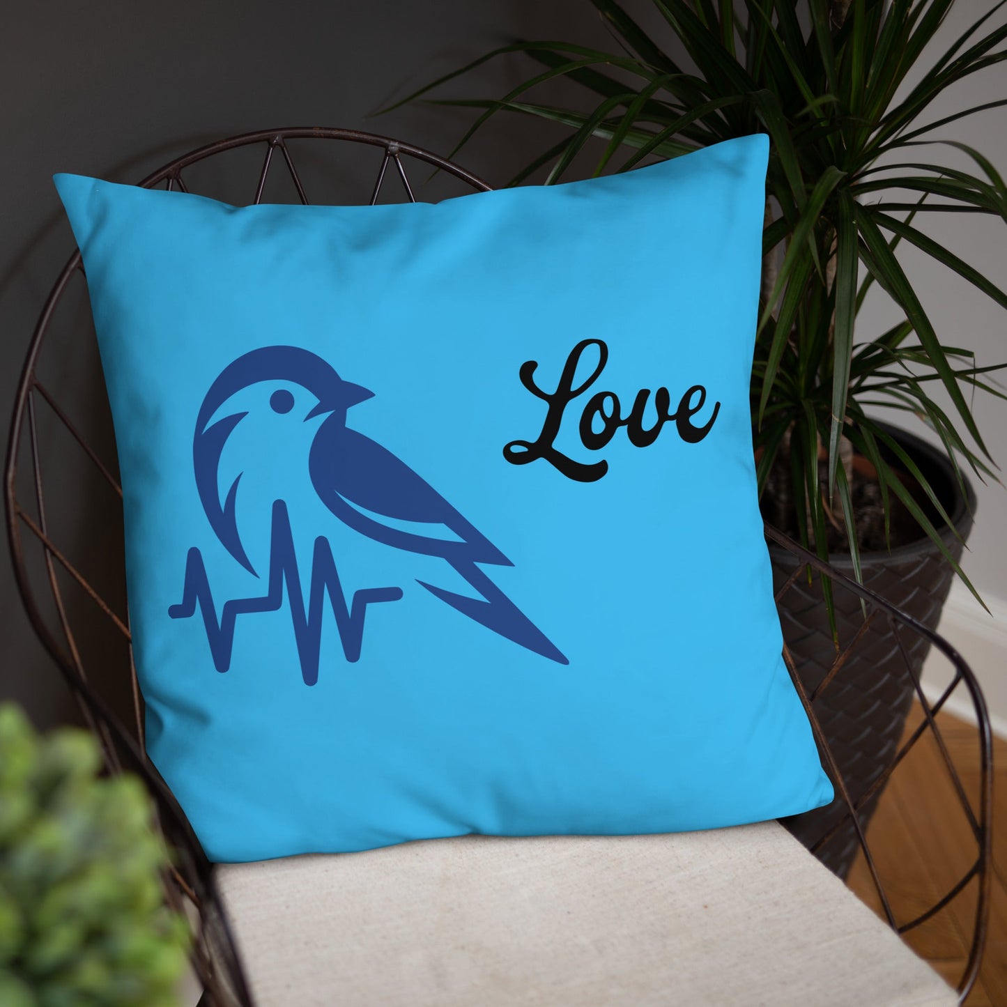 Blue Bird Heartbeat Basic Pillow - Pillows - Discovery Co.