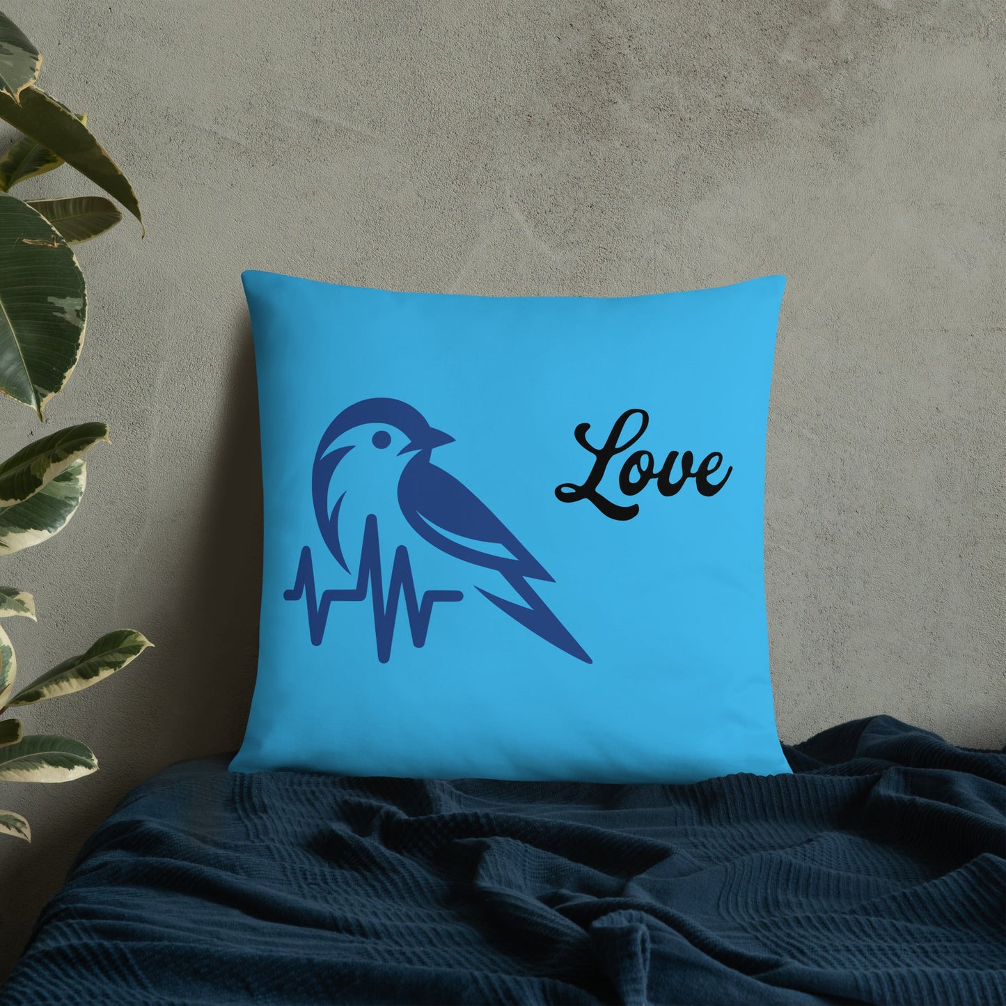 Blue Bird Heartbeat Basic Pillow - Pillows - Discovery Co.