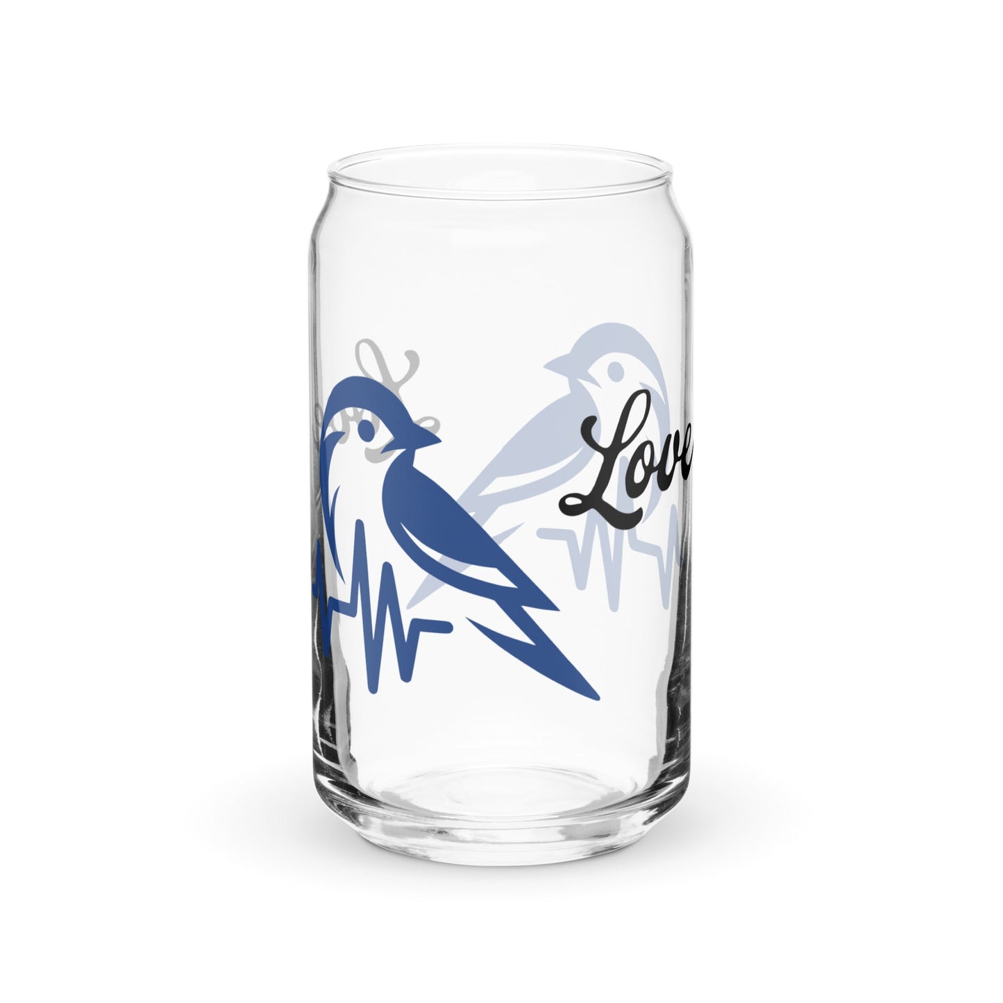 Blue Bird Heartbeat Can - Shaped Glass - Can - Shaped Glass - Discovery Co.