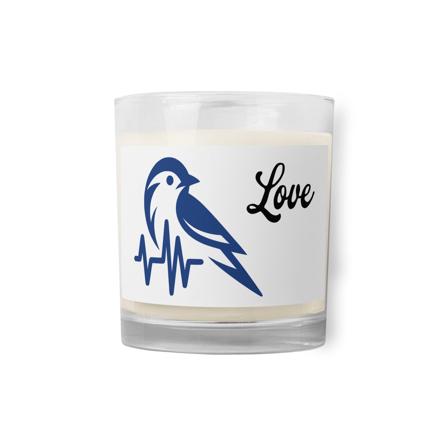Blue Bird Heartbeat Glass Jar Soy Wax Candle - Candles - Discovery Co.