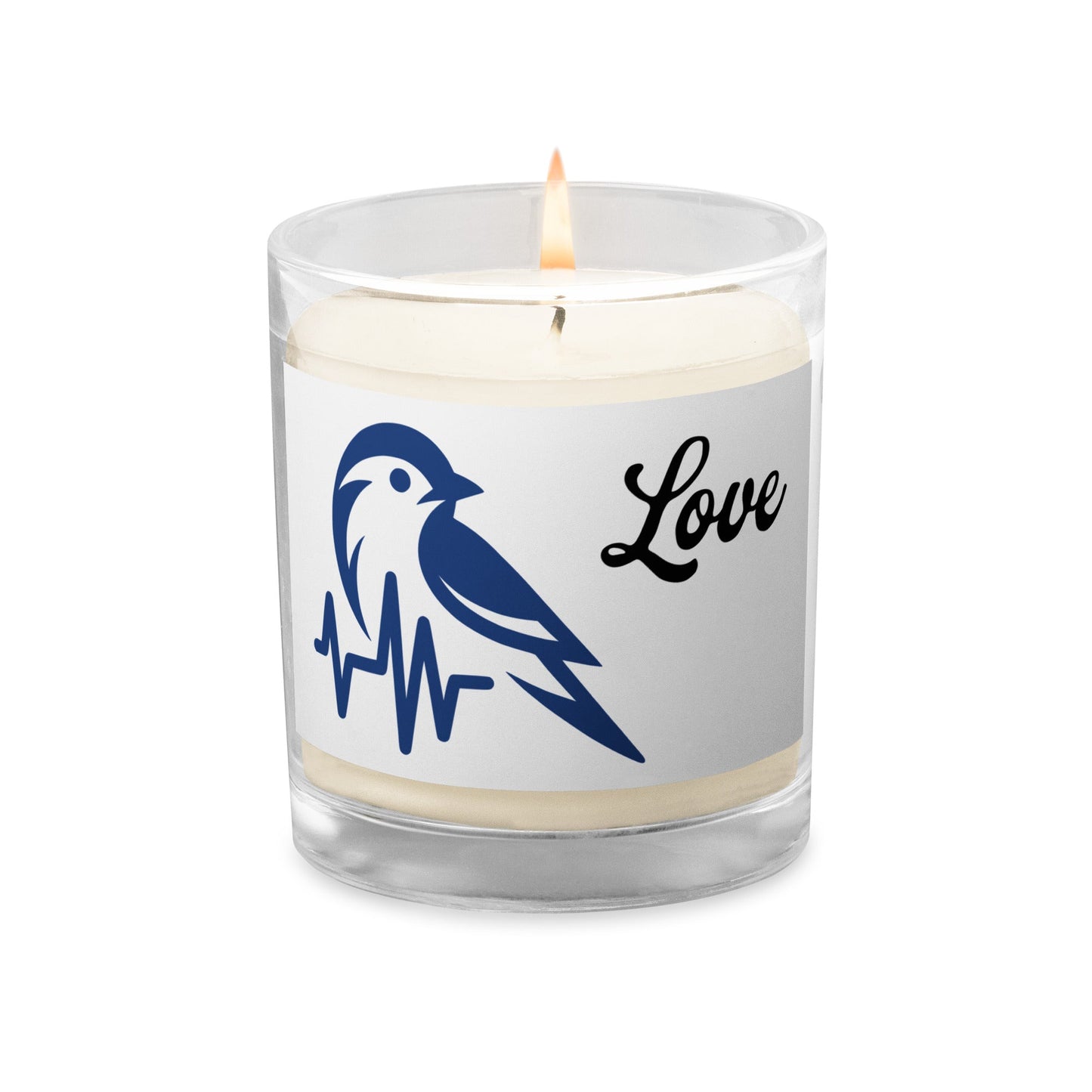 Blue Bird Heartbeat Glass Jar Soy Wax Candle - Candles - Discovery Co.