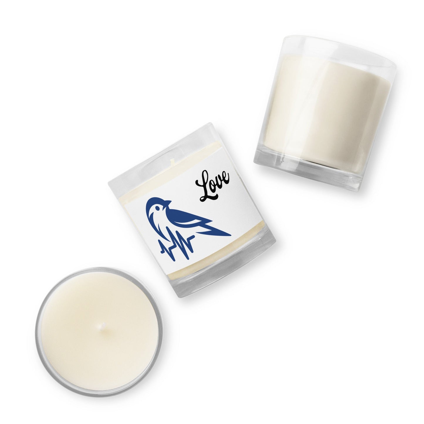 Blue Bird Heartbeat Glass Jar Soy Wax Candle - Candles - Discovery Co.