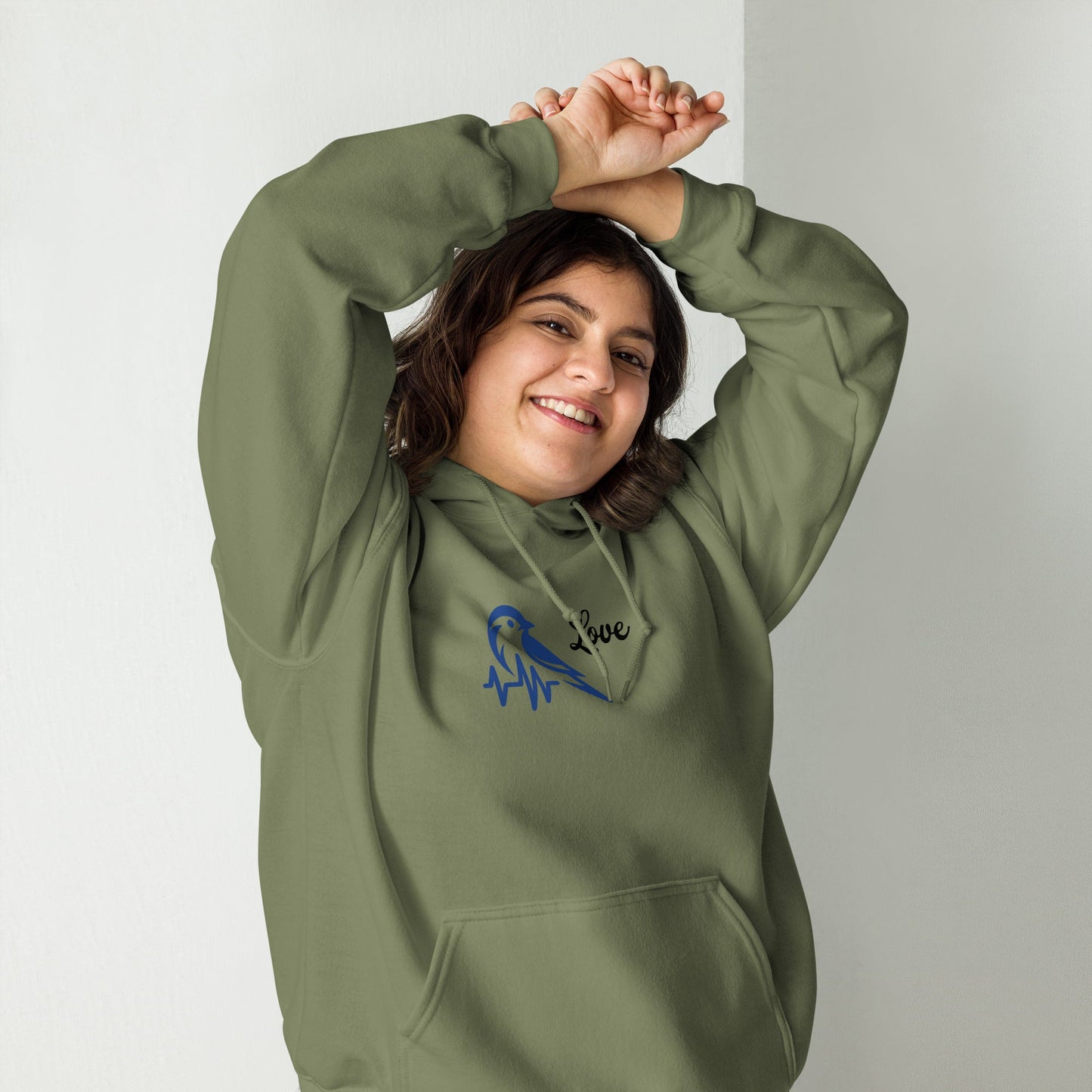 Blue Bird Heartbeat Women's (Unisex) Hoodie - Hoodies - Discovery Co.
