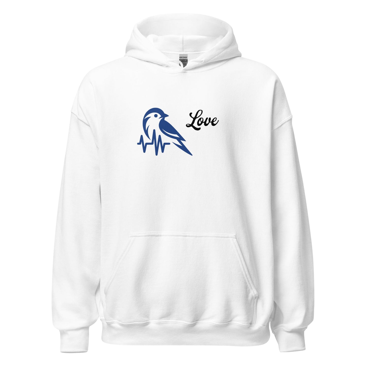 Blue Bird Heartbeat Women's (Unisex) Hoodie - Hoodies - Discovery Co.