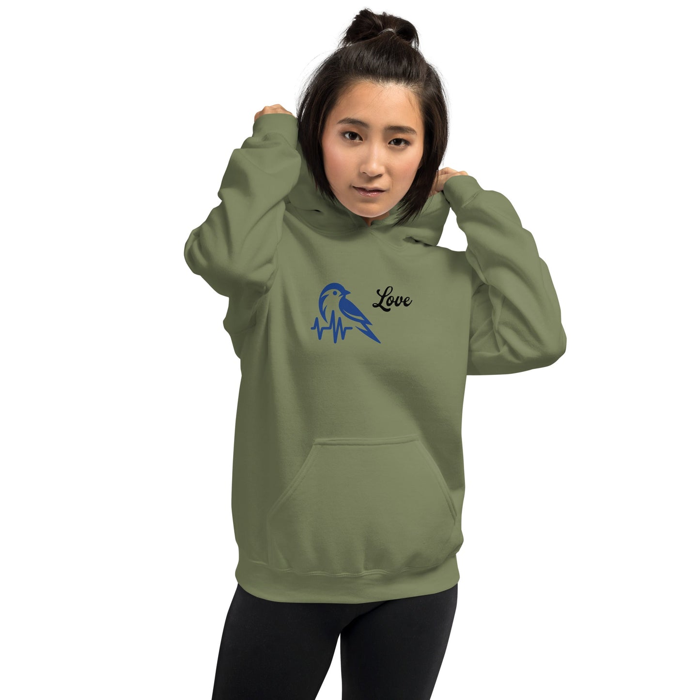 Blue Bird Heartbeat Women's (Unisex) Hoodie - Hoodies - Discovery Co.