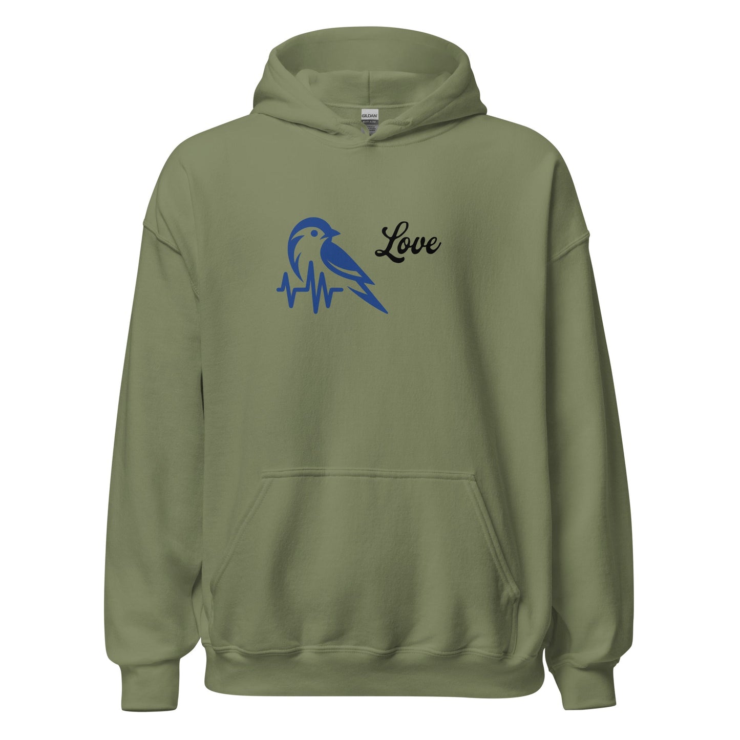 Blue Bird Heartbeat Women's (Unisex) Hoodie - Hoodies - Discovery Co.