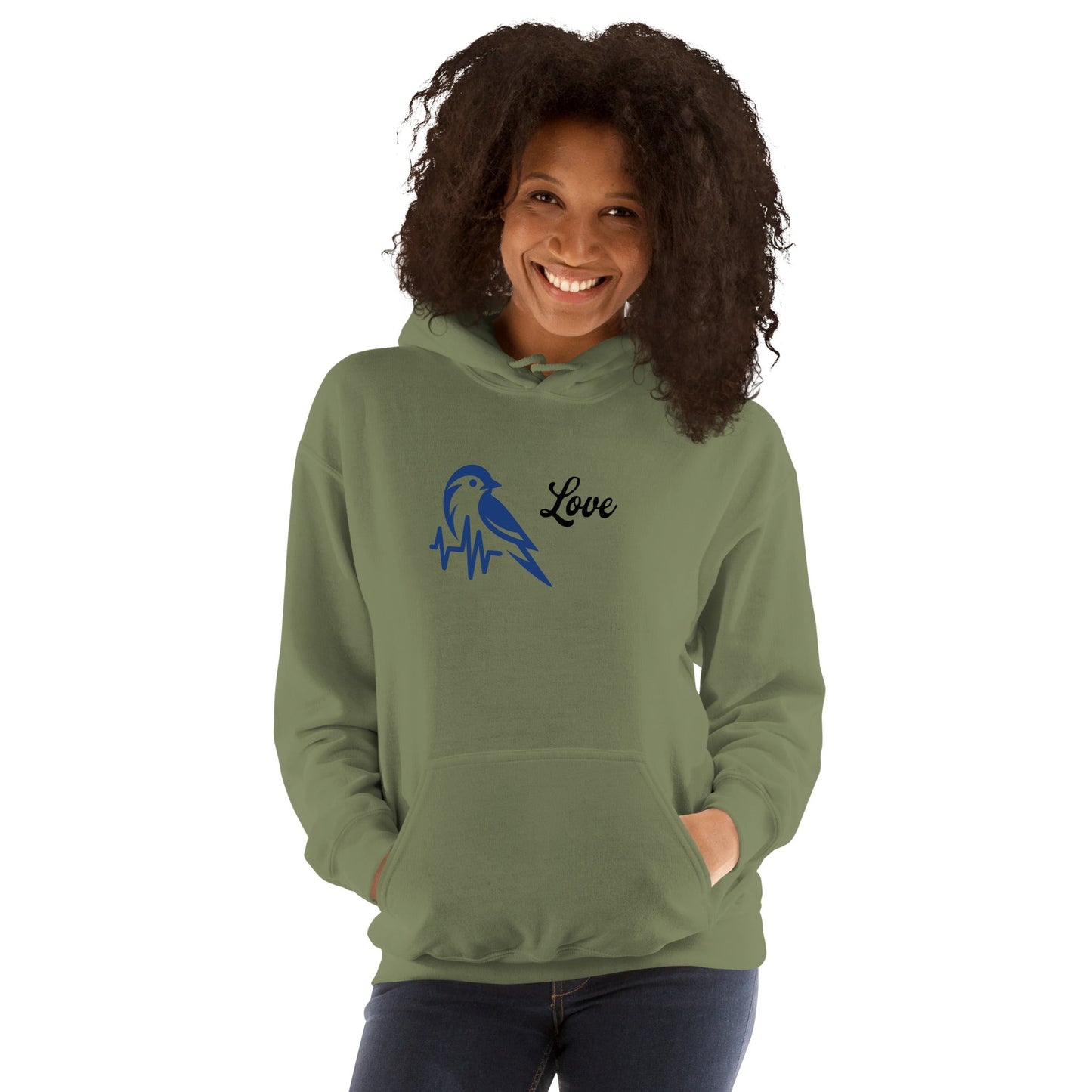 Blue Bird Heartbeat Women's (Unisex) Hoodie - Hoodies - Discovery Co.