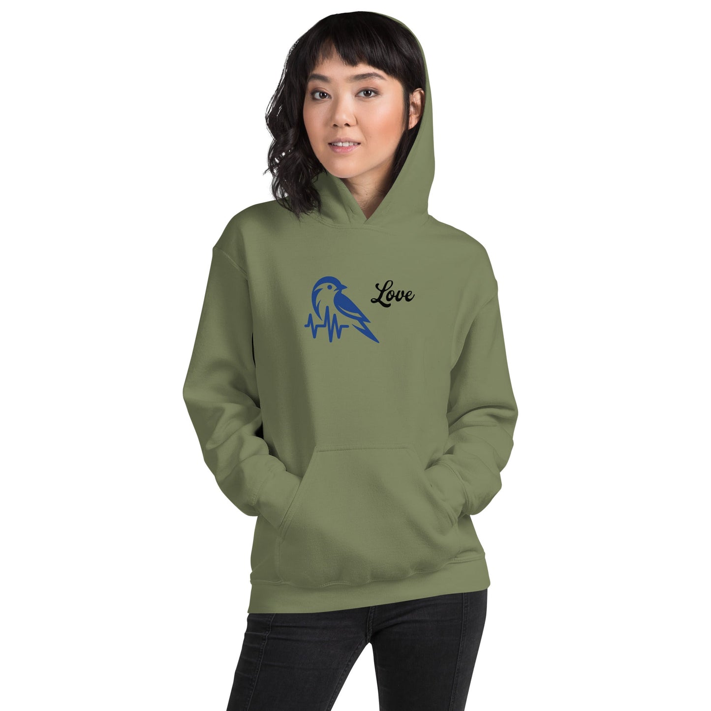 Blue Bird Heartbeat Women's (Unisex) Hoodie - Hoodies - Discovery Co.