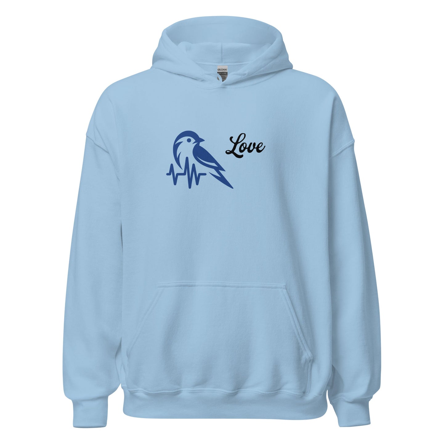 Blue Bird Heartbeat Women's (Unisex) Hoodie - Hoodies - Discovery Co.