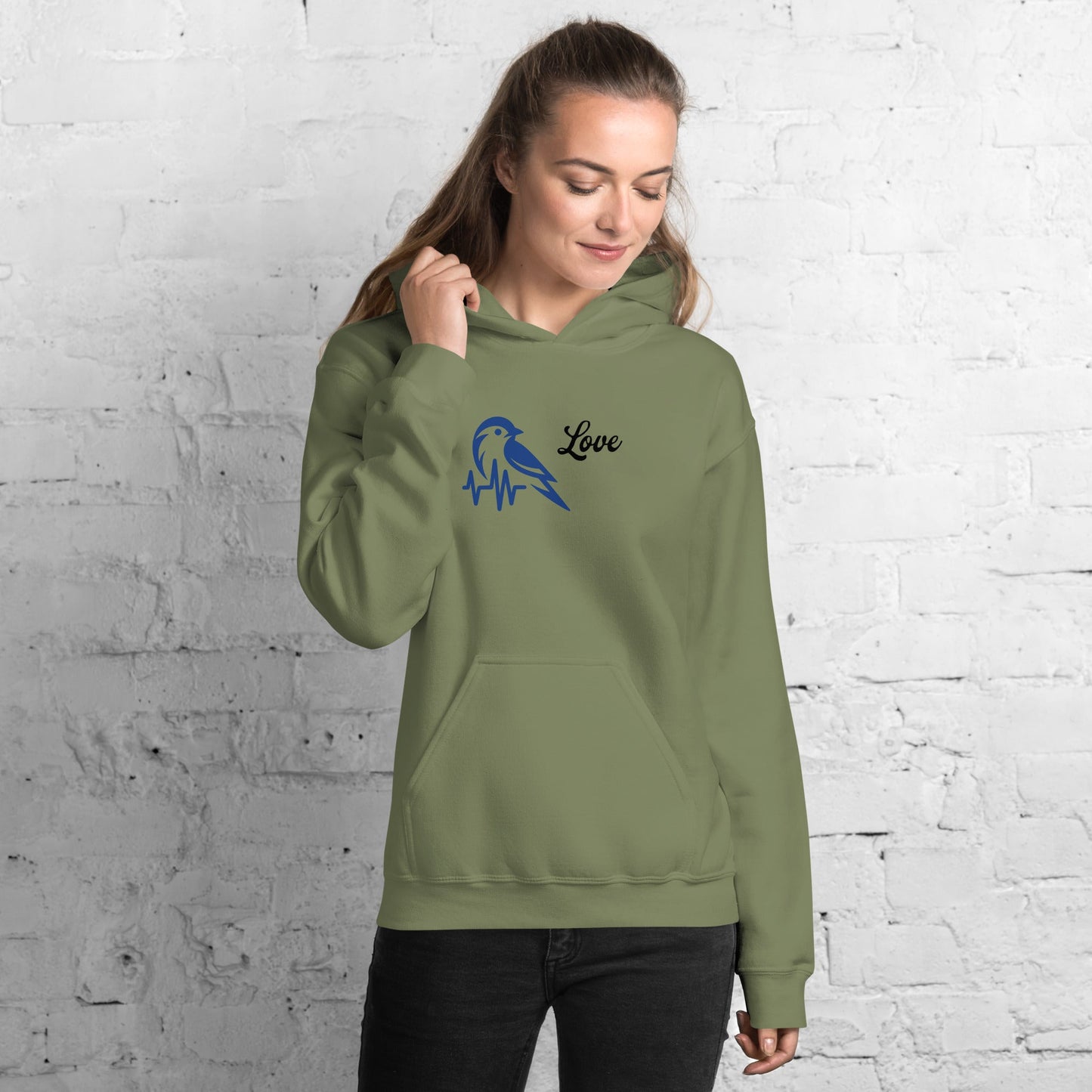 Blue Bird Heartbeat Women's (Unisex) Hoodie - Hoodies - Discovery Co.