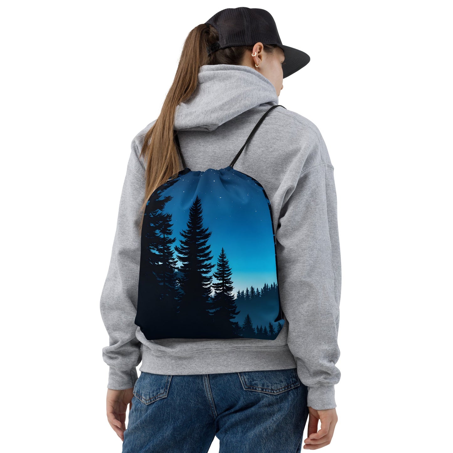 Blue Night Sky Drawstring Bag - Drawstring Bag - Discovery Co.