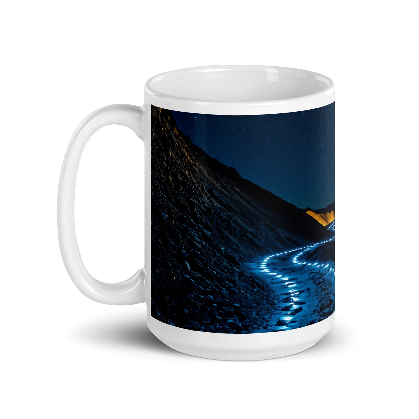 Blue Path White Glossy Mug (11 oz, 15 oz, 20 oz) - Mugs - Discovery Co.