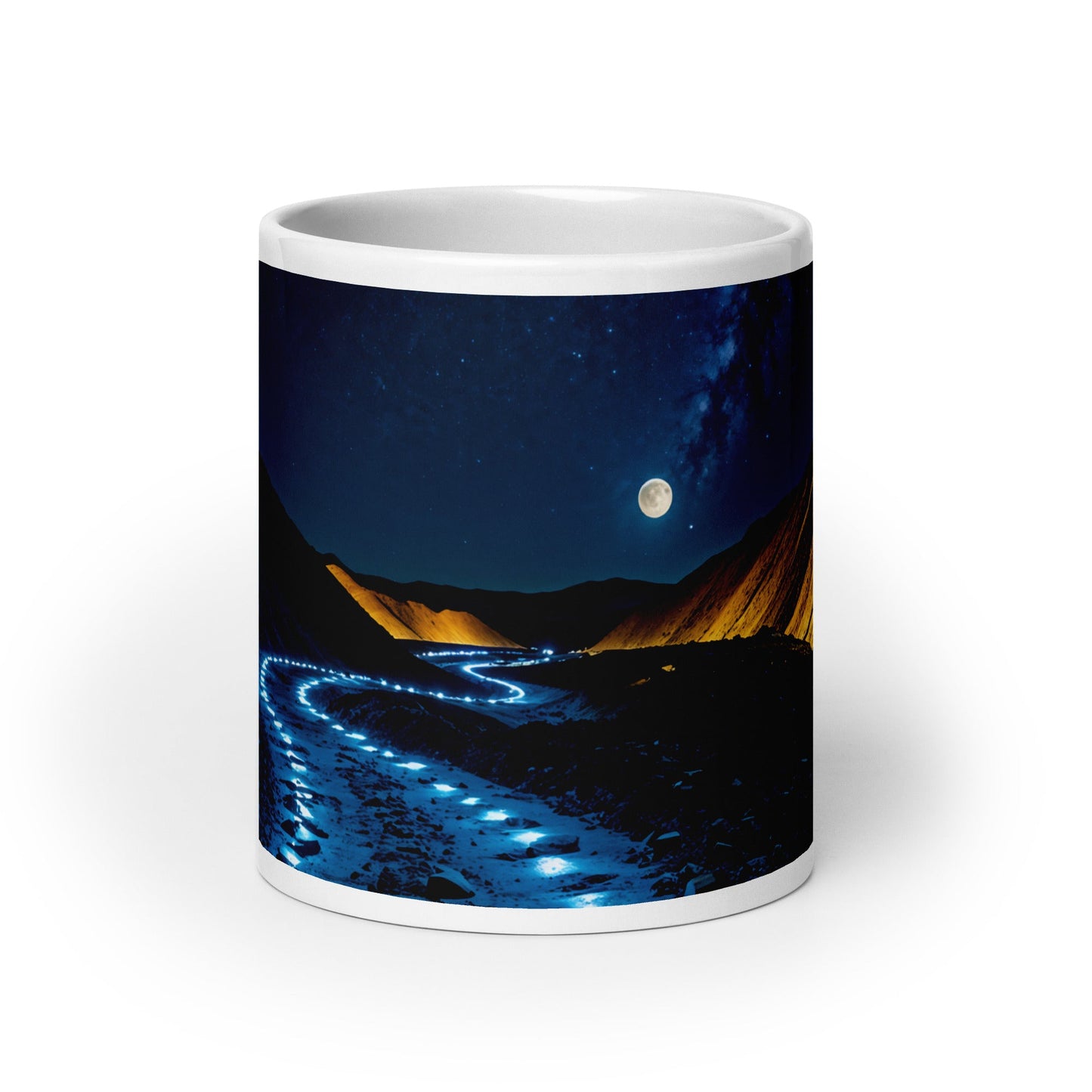 Blue Path White Glossy Mug (11 oz, 15 oz, 20 oz) - Mugs - Discovery Co.