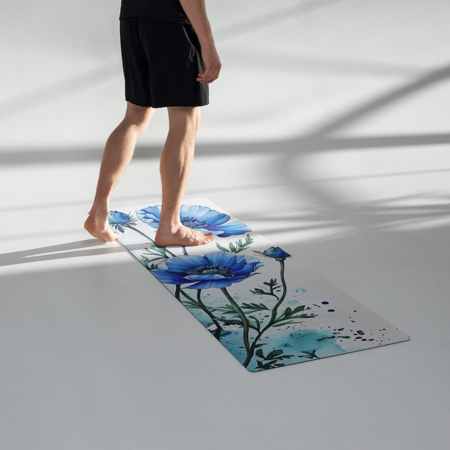 Blue Poppies II Yoga Mat - Yoga Mat - Discovery Co.