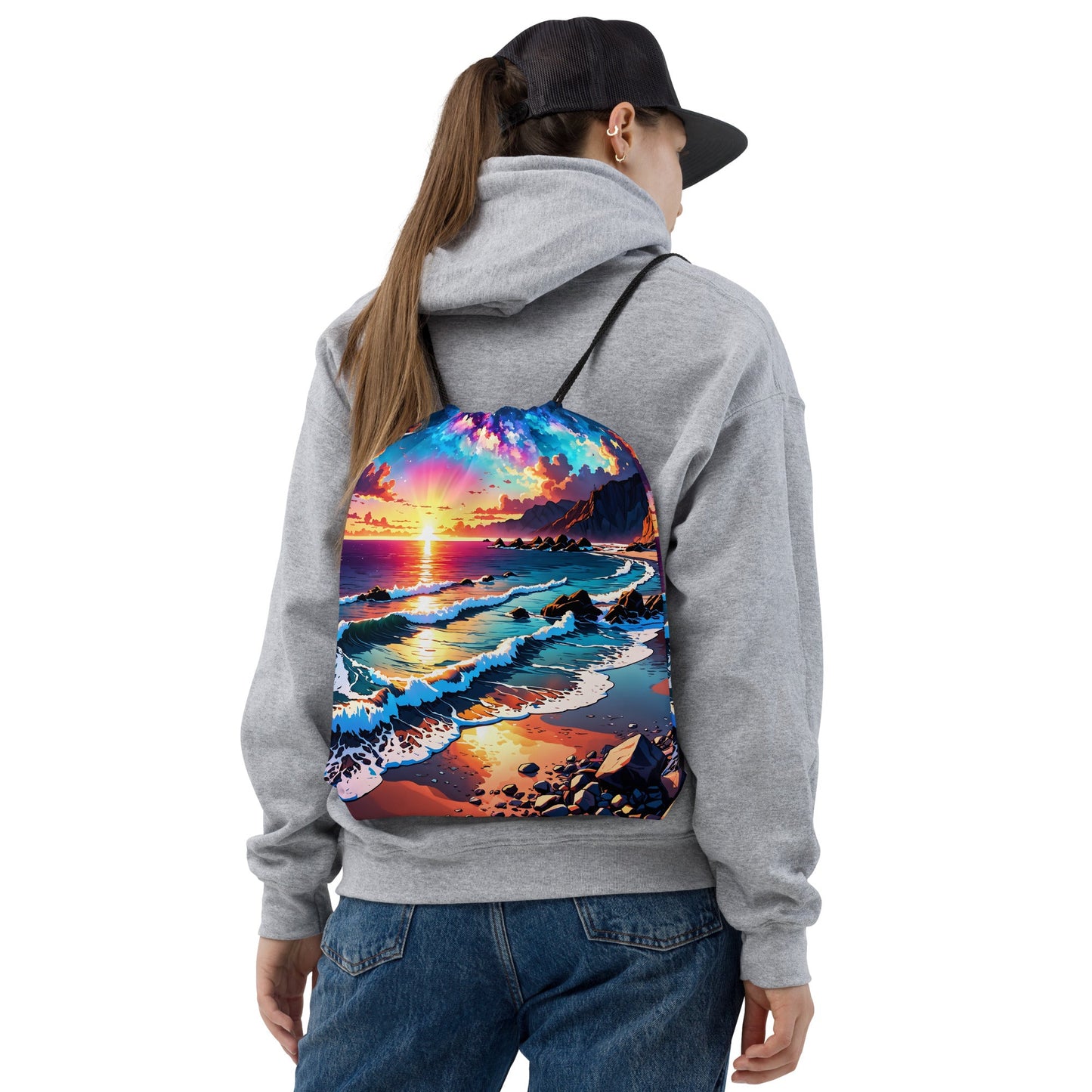 Bright Rocky Shore Drawstring Bag - Drawstring Bag - Discovery Co.