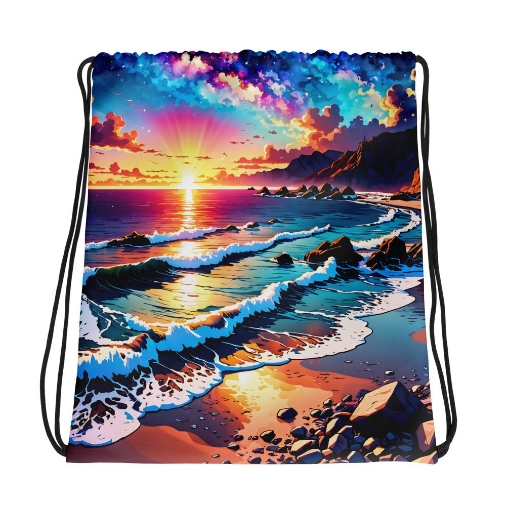 Bright Rocky Shore Drawstring Bag - Drawstring Bag - Discovery Co.